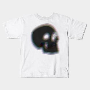 Blurry Black 3D Skull Kids T-Shirt